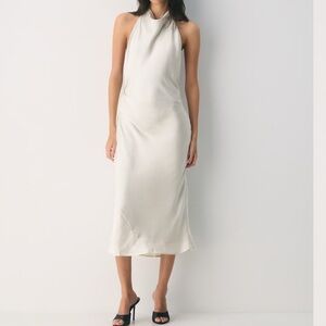 Aritzia Pearl Halter Satin Dress
